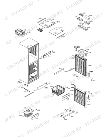Взрыв-схема холодильника Zanker KGK352IB - Схема узла Housing and door