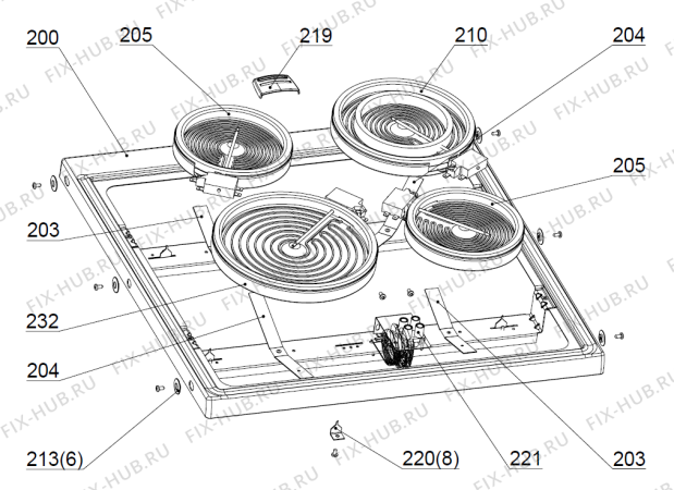 Взрыв-схема вытяжки Gorenje CC9655S A42002029 NO   -White FS 60 (171061, A42002029) - Схема узла 02