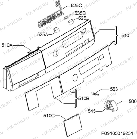 Взрыв-схема сушильной машины Aeg Electrolux T58840B - Схема узла Command panel 037