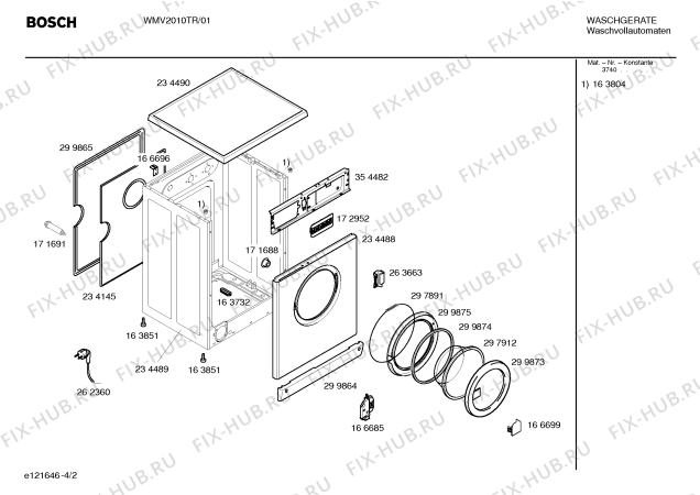 Взрыв-схема стиральной машины Bosch WMV2010TR - Схема узла 02