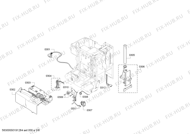 Схема №1 TES55236RU VeroCappuccino 200 с изображением Крышка для электрокофемашины Bosch 00629938