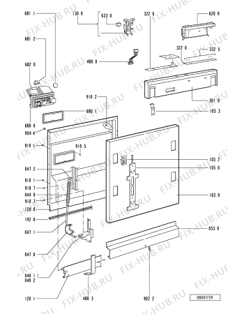 Схема №1 ADG 7340 с изображением Модуль (плата) управления для посудомоечной машины Whirlpool 481221478513