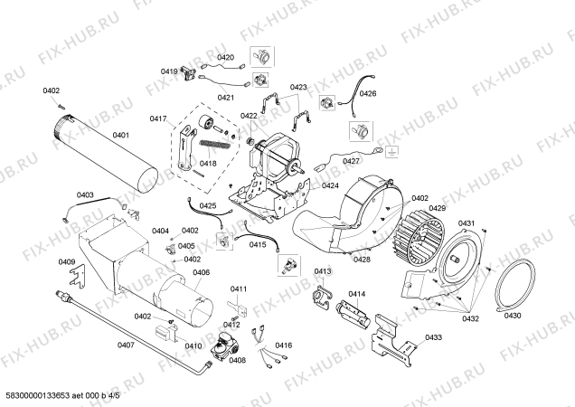 Взрыв-схема сушильной машины Bosch WTMC553SUC Nexxt 500 plus Series - Схема узла 04