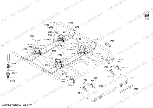 Взрыв-схема плиты (духовки) Bosch HGD745220 - Схема узла 07