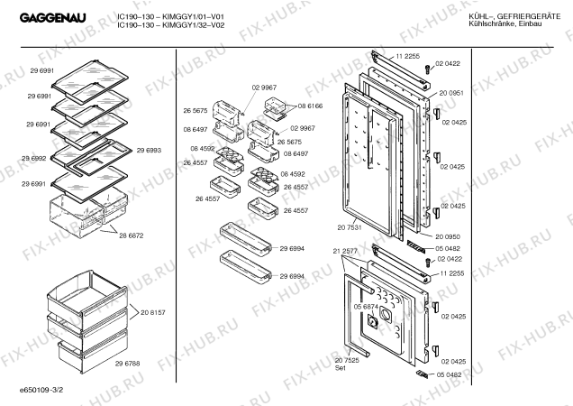 Схема №1 KIMGGY1IE IC190-230 с изображением Клапан для холодильной камеры Bosch 00265675