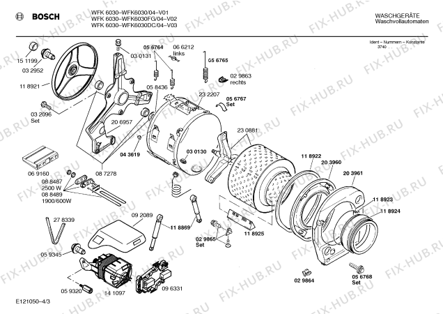 Схема №1 WFK5030FG WFK5030 с изображением Инструкция по эксплуатации для стиральной машины Bosch 00516591