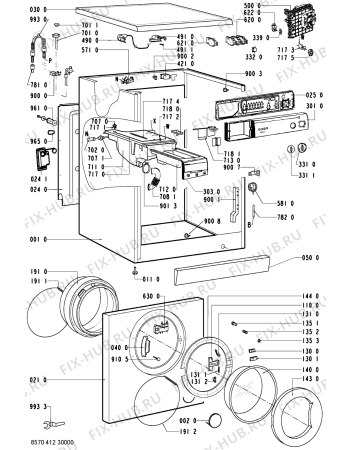 Схема №1 AWM 4120 с изображением Декоративная панель для стиралки Whirlpool 481245213117