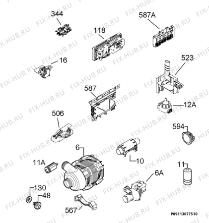 Взрыв-схема посудомоечной машины Aeg Electrolux F88419W0P - Схема узла Electrical equipment 268