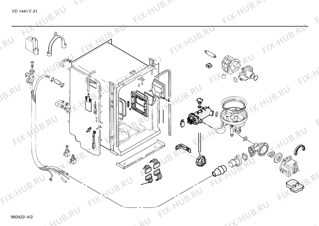 Схема №1 SPSDDA8FF с изображением Панель для электропосудомоечной машины Bosch 00285490