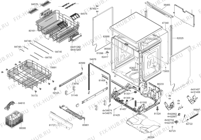 Взрыв-схема посудомоечной машины Gorenje GU64324W (316951, PMS60S) - Схема узла 04