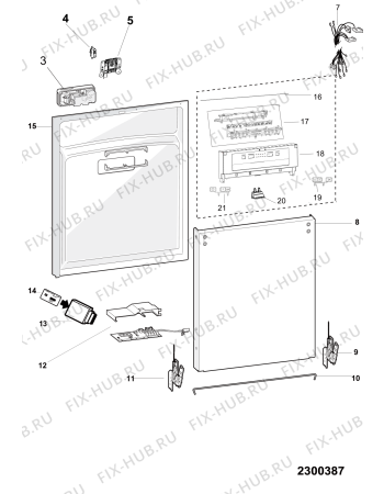 Схема №1 ADPU201WH (F096238) с изображением Микромодуль для посудомоечной машины Indesit C00521287