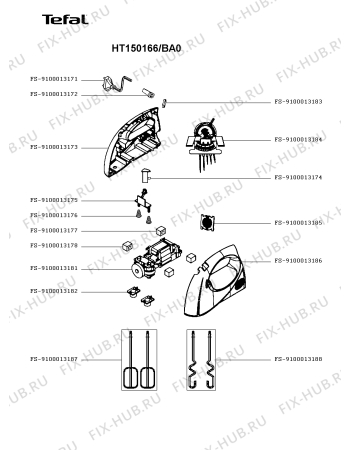 Схема №1 HT150166/BA0 с изображением Кронштейн для электроблендера Tefal FS-9100013183