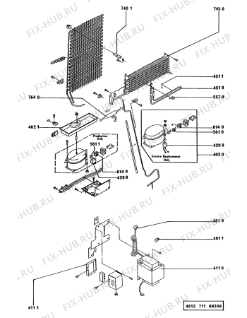 Схема №1 ARG 475/D00 3XARG475WP01 с изображением Проводка для холодильника Whirlpool 481932058192