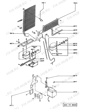 Схема №1 ARG 475/D00 3XARG475WP01 с изображением Кнопка для холодильной камеры Whirlpool 481941348113