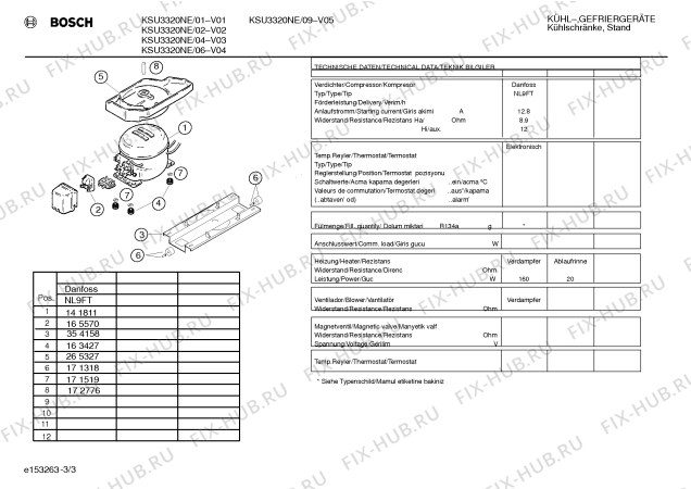 Взрыв-схема холодильника Bosch KSU3320NE - Схема узла 03