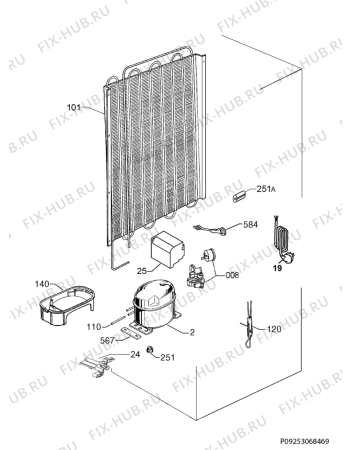 Взрыв-схема холодильника Smeg D3144PI - Схема узла Cooling system 017