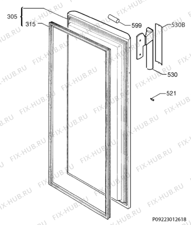 Взрыв-схема холодильника Aeg Electrolux A62500GNW0 - Схема узла Door 003