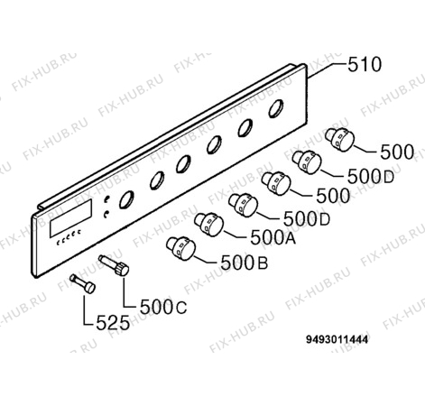 Взрыв-схема плиты (духовки) Privileg 766867_30255 - Схема узла Command panel 037