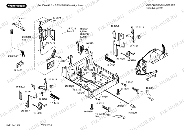 Взрыв-схема посудомоечной машины Kueppersbusch SRVKBH3 - Схема узла 05