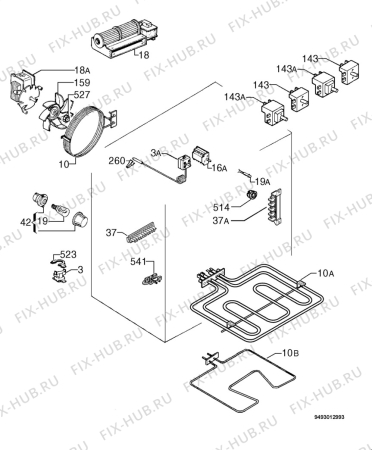 Взрыв-схема плиты (духовки) Zanussi ZOU851X - Схема узла Electrical equipment 268