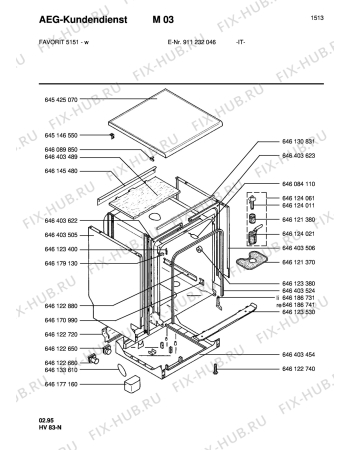 Взрыв-схема посудомоечной машины Aeg FAV5151-W I - Схема узла Housing 001