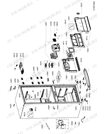 Взрыв-схема холодильника Indesit ARC8140IX2 (F092006) - Схема узла