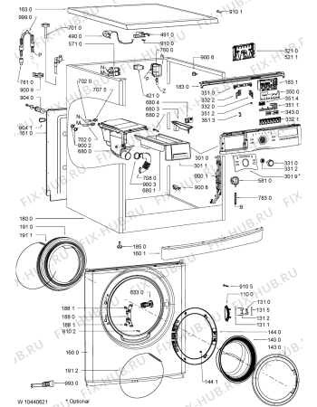 Схема №1 AWO/D 8214 с изображением Декоративная панель для стиральной машины Whirlpool 481010407808