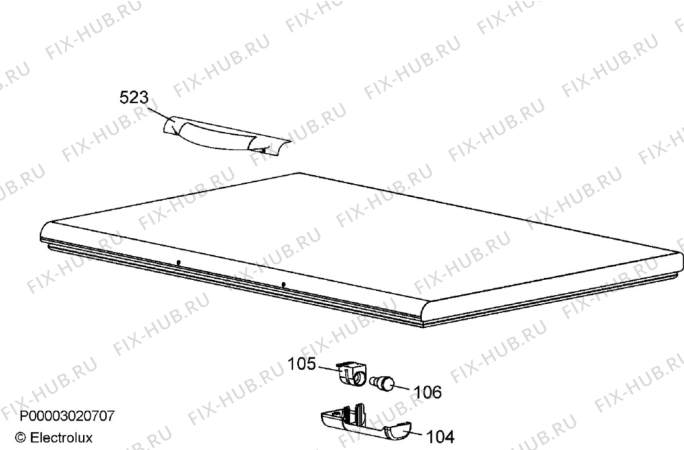 Взрыв-схема холодильника Electrolux ECO22912W - Схема узла Door 003