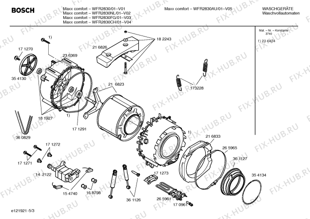 Схема №1 WFR2030 Maxx Comfort WFR2030 с изображением Инструкция по установке и эксплуатации для стиралки Bosch 00529170