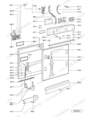 Схема №1 ADG 6560/1 WH с изображением Панель для посудомоечной машины Whirlpool 481245372866