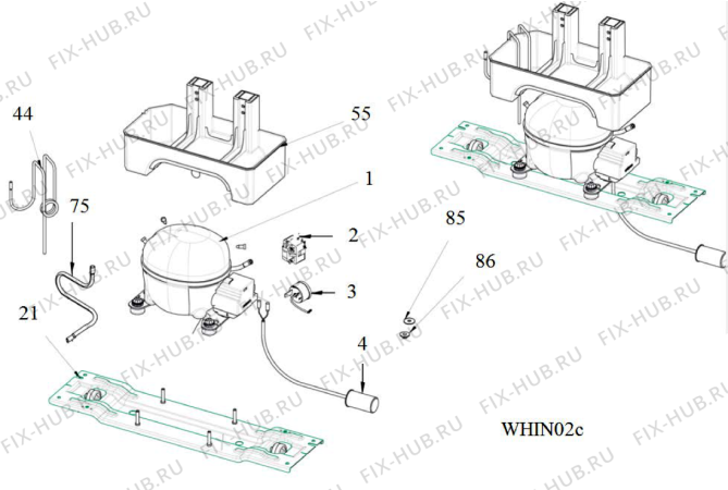 Схема №1 WTM 452 RS SS с изображением Затычка для холодильника Whirlpool 482000094725