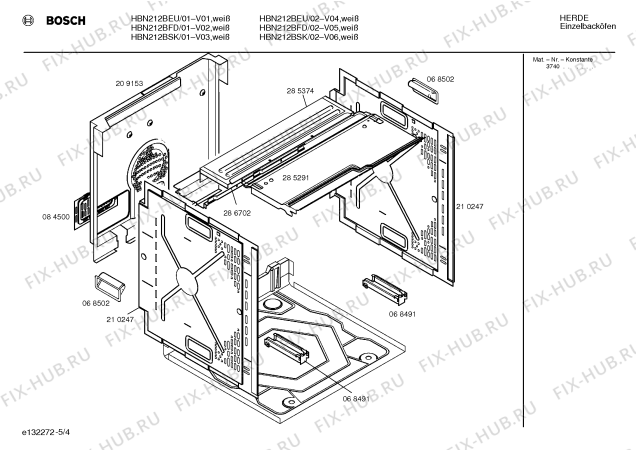 Взрыв-схема плиты (духовки) Bosch HBN212BFD - Схема узла 04