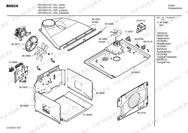 Схема №1 HEV3521 с изображением Инструкция по эксплуатации для электропечи Bosch 00583997