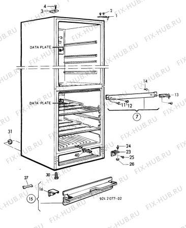 Взрыв-схема холодильника Electrolux RC3550W - Схема узла C10 Cabinet