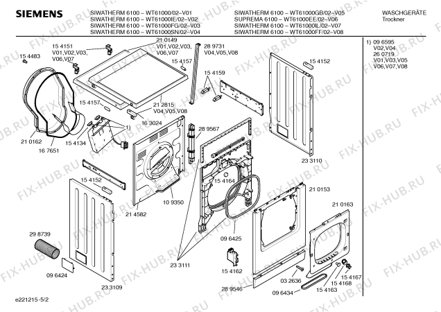 Схема №1 WT61000EE Suprema 6100 с изображением Панель управления для сушилки Siemens 00296022