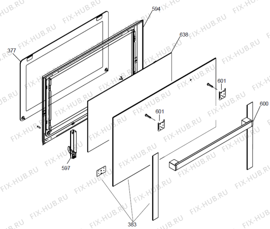 Взрыв-схема плиты (духовки) Gorenje BOW3300AX (355643, GAS) - Схема узла 04