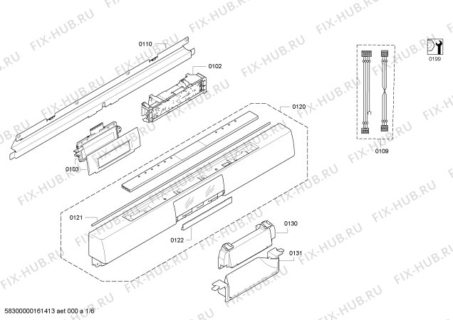 Схема №2 SN26T296GB с изображением Передняя панель для посудомойки Siemens 00706786