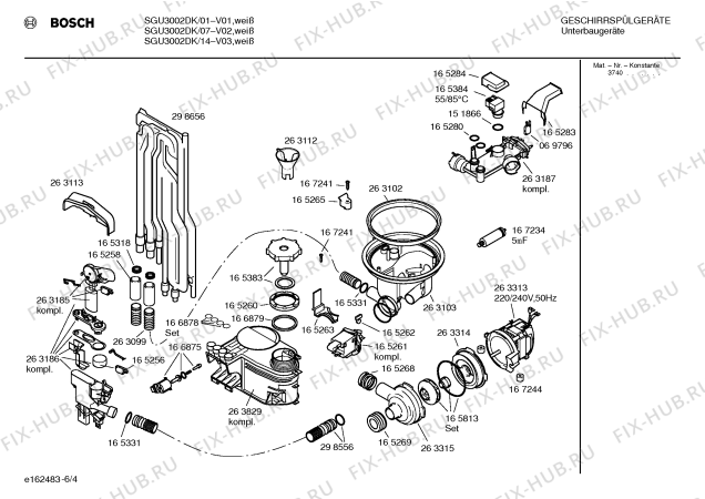 Взрыв-схема посудомоечной машины Bosch SGU3002DK - Схема узла 04