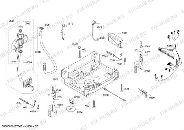 Схема №1 CG6A00J5 с изображением Панель управления для электропосудомоечной машины Bosch 00743188