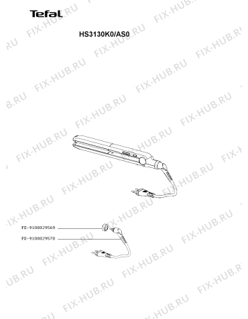 Схема №1 HS3130K0/AS0 с изображением Электропитание для фена Tefal FS-9100029570