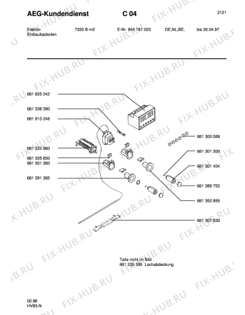 Взрыв-схема плиты (духовки) Aeg 7320B-M - Схема узла Section5