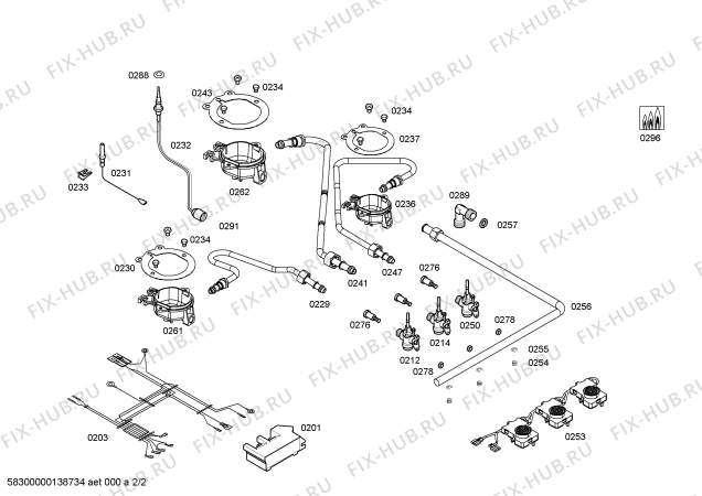 Взрыв-схема плиты (духовки) Bosch PCY615B80E ENC.PCY615B80E 3G+1E BO60F IH5 - Схема узла 02