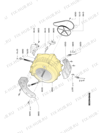 Схема №2 AWG 4107 I с изображением Блок управления для стиралки Whirlpool 480111101416