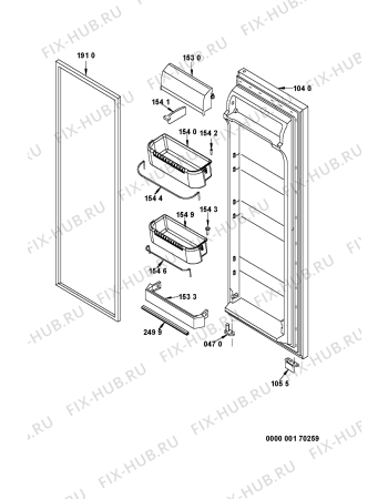 Схема №1 KSN 7071/A с изображением Винтик для холодильника Whirlpool 481250018114