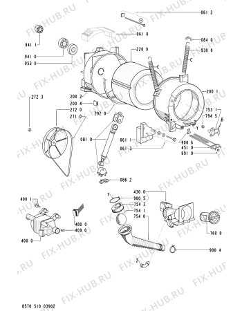 Схема №1 AWM 5100/4 с изображением Ручка (крючок) люка для стиралки Whirlpool 481249818391