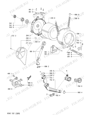 Схема №1 AWOD4508W (F092630) с изображением Инструкция по обслуживанию для стиральной машины Indesit C00370602