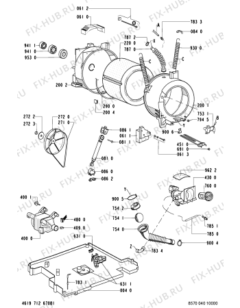 Схема №1 AWM 040 с изображением Обшивка для стиралки Whirlpool 481245212746