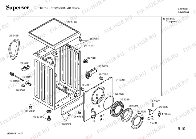 Схема №1 5TS315C TS315 с изображением Кабель для стиральной машины Bosch 00268321