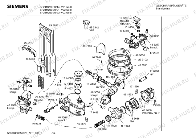 Схема №2 SF24A230 с изображением Инструкция по эксплуатации для посудомойки Siemens 00587765