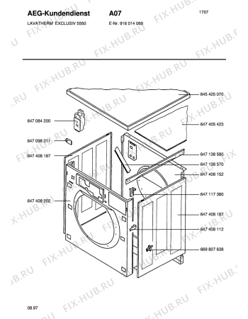 Взрыв-схема стиральной машины Aeg LTH5550-W - Схема узла Section1